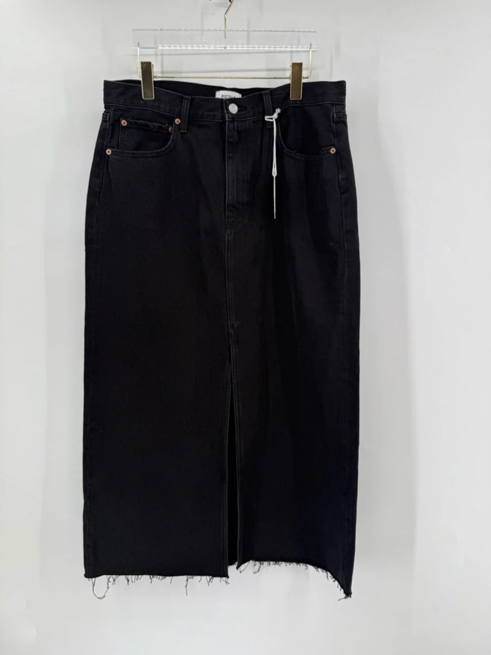 Anthropologie Pistola Alice Black Denim Underground Skirt‎ size 32 NWT